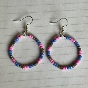 Handmade Beaded Hoops